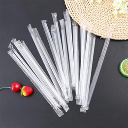 Drinking Straws 1000Pcs Cap Plastic Straw Transparent Accessories For Party Individual Packaging Juice