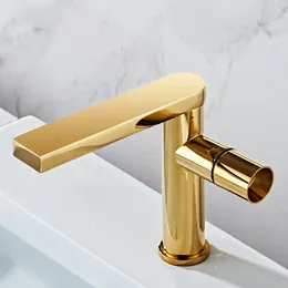 Bathroom Sink Faucets European Light Luxury Full Copper Gold And Cold Countertop Basin Faucet Washbasin Rotating Black/Silver/Gold Tap