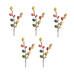 Decorative Flowers 5/8 Branches Spring Decorationsations Stylish DIY Easter Egg Ornaments Adornments For Home Living Room Mall (Colorful)