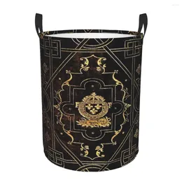Laundry Bags Leather And Gold Hamper Large Clothes Storage Basket Vintage Floral Toy Bin Organizer For Nursery