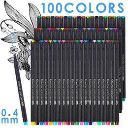 100/36 Colored Fineliner Pen Set 0.4mm Micro Metallic Tip Markers Draw PenFor Art Manga Drawing Sketch Office School Stationery 240328