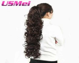 USMEI 32 inches Long curly Claw Clip tail Fake Hair Extensions False Hair Tails Horse Tress Synthetic Hairpieces 2101089711044