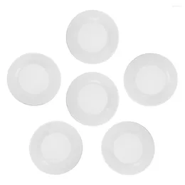 Dinnerware Sets 6 Pcs Serving Utensils Melamine Dish For Salad Appetiser White Flat Bottom Plates