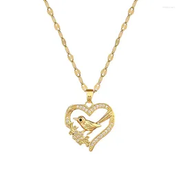 Pendant Necklaces Heart Bird Fashion Creative Design Luxury Banquet Wedding Women's Versatile Collarbone Necklace Jewellery