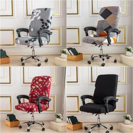 Chair Covers Floral Computer Office Cover Dining Room Elastic Rotating Gaming Stretch Desk Seat Armchair Slipcover