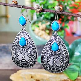 Dangle Earrings Women's Jewelry S925 Silver Earring Ethnic Style Lansong Gem Exaggerated Korean Retro Court Wholesale