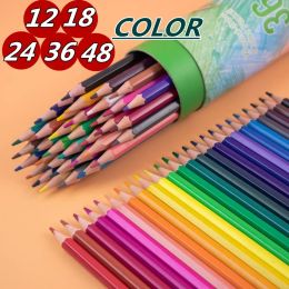 Pencils Pretty 48 Colour Pencils Crayons Set for Kids Kawaii Stationery Drawing Coloured Pencils for Children Painting Art Supplies