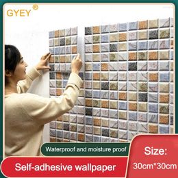 Wallpapers 3D Sticker PVC Self-adhesive Nordic Wall TV Background Paper Wallpaper Decorative Waterproof 30CM