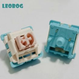 Keyboards LEOBOG YILING 5 Pin Linear Switch 52g Doublesection Lengthened Spring Nylon Shell POM Stem Mechanical Keyboard Switches Custom