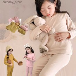 Trousers Autumn Girls Baby Pyjamas Clothing Set For Children Winter Pure Cotton Home Wear Set Comfortab Long Seved Top +Pant Suit L46