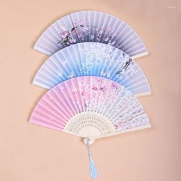 Decorative Figurines Silk Face Chinese Style Handmade Folding Fan Dance Home Decoration Pattern