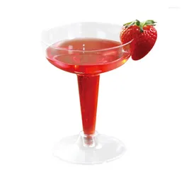 Disposable Cups Straws 50pcs Net Red Wine Water Dirnking Plastic Clear Aviation Cup 120ml Wedding Birthday Event Party Dessert