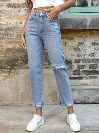 Women's Jeans Europe And The United States With Slim Straight Leg For Women Pants