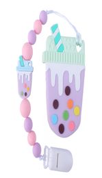 Baby Silicon Bead Pacifier Icecream Teethers Euro America Trade Hand Made Safe Infant Baby Gracious ToysTeether Chain Clips3499284