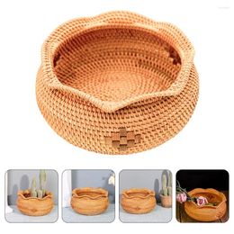Vases Woven Fruit Basket Desktop Organizer Rustic Style Candy Container