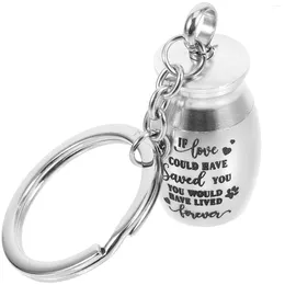 Storage Bottles Pet Urn Bathroom Decorations Key Chain Commemorate Ornament Stainless Steel Hanging Ash Container Metal Ring