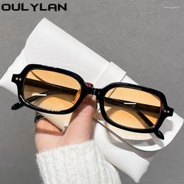 Sunglasses Oulylan Small Square For Women Men Fashion Brand Designer Sun Glasses VIntage Leopard Blue Eyewear Shades UV400