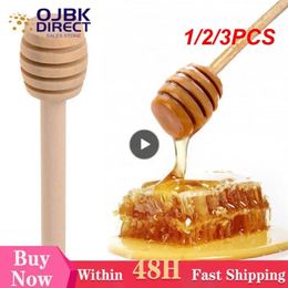 Spoons 1/2/3PCS High Quality Honey Stir Bar Mixing Handle Jar Spoon Practical Wood Dipper Long Stick Supplies Kitchen Tools