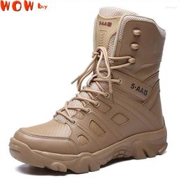 Walking Shoes Military Boots Men Tactical Training Wearable Desert Combat Big Size 39-47