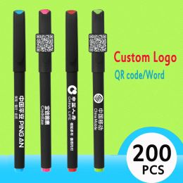 Pens 200Pcs/lot Signature Pen Orb Pen Customized Advertising Pen Phone number QR code printing Custom LOGO Stationery Wholesale