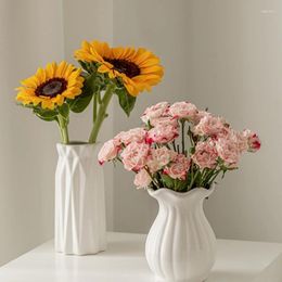 Vases White Vase Ceramic Decoration Living Room Flower Arrangement High-end French Style