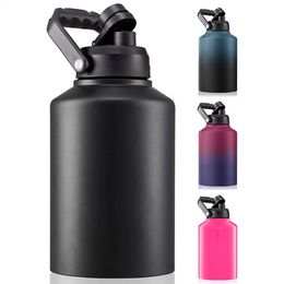 128oz Water Bottle Insulated Stainless Steel Vacuum Water Jug Double Wall Leak-Proof Thermo Mug for Outdoor Camping Family Trip 240322