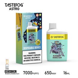 7000 Puffs Disposable Vape TASTEFOG Factory Wholesale E Cigarette Astro 12 Flavours in Stock
