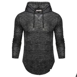 Men'S T-Shirts Mens Ffxzsj Brand Long-Sleeved Hooded Casual T-Shirt Fashionable And Stylish Comfortable Cotton European Size Drop Deli Dhqpo