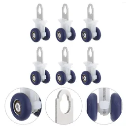 Shower Curtains 6 Pcs Track Pulley Curtain Silent Runner Wheel Windows Rod Drapery Rollers Plastic