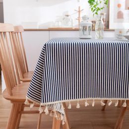 Table Cloth Small Fresh Cotton Linen Tablecloth Household Cover Tassel Lace R3D866