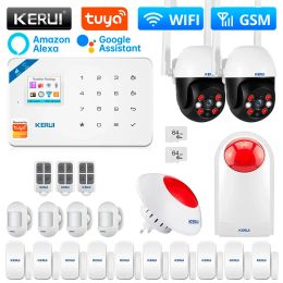 Kits KERUI W181 Alarm System WIFI GSM Alarm Home Tuya Smart Wireless Door/Window Sensor Burglar Support Alexa&Google APP Control