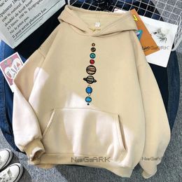 Women's Hoodies Loose Hoody Womens Planets Colour Creativity Funny Women Fashion Harajuku Streetwear Clothes Casual Soft