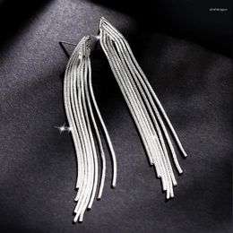 Stud Earrings Vintage Long Metal Chain Tassel Clip On 2024 Bohemian Geometric Delicate For Women Party Jewellery Gift