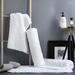 Bath Mats Bathroom Mat Terry Cotton Feet Towel El Home Thickened Carpets And Rugs Grey White Doormat Anti Slip Floor