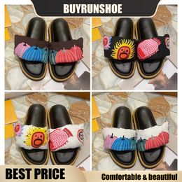 Comfortable foot feeling Quality assurance support in sandals Beach slippers do not slip play is more comfortable 36-45 fashionable soft ladies beach