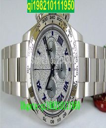 factory High quality low New Luxury Cosmograph White Gold Pave Diamond Dial 116509 Stainless Steel Automatic Mens Wat5968365
