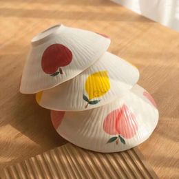 Bowls Tokasa Bowl Ins-style Ceramic Horn Large Soup Cute Ramen Home Salad Tableware Fruit Underglaze Colour
