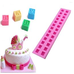 Baking Moulds DIY Baby Alphabet Block Silicone Cake Mould Letters Sugar Craft Fondant Decorating Tools Chocolate Gumpaste Moulds XL008