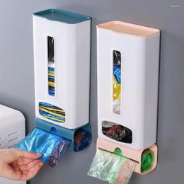 Storage Bottles Wall Hanging Garbage Bag Box Kitchen Plastic Holder Organiser Bathroom Trash Bags Dispenser Accessories