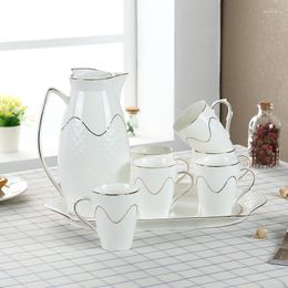 Teaware Sets Teacup Set Household Drinking Cup With Tray Ceramic Water Tea Living Room High Temperature Resistant Teapot