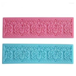 Baking Moulds Flower Pattern Cake Decoration Textured Mould Mat Fondant Silicone Lace Cupcake Cookie Moulding Tool Kitchen DIY
