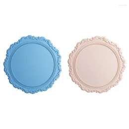 Table Mats Silicone Place Mat Round Lace Shape Pad Dining Insulation Po Frame Decoration Wedding Coasters