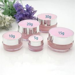 wholesale 5g 10g 20g 30g Cosmetic Empty Jar Acrylic Makeup Face Cream Container Bottle Refillable Plastic Cosmetic Pot ZZ