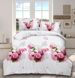 Bedding Sets Bedclothes DropShip Luxury Celebrate Chinese Red Designer 3d Rose Flower Duvet Cover Bed Sheet Pillow Case