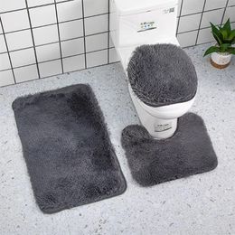 Bath Mats 3piece Soft And Safe Bathroom Mat Quick-drying Good Stepping Feeling Anti-slid Bottom No Loose