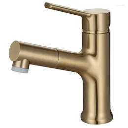 Kitchen Faucets Basin Mixer Taps 2 Modes Pull Out Spray Faucet Single Handle Copper Sink For Bathroom Bar