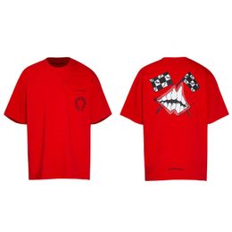 23ss Spring/summer Version Graffiti Red Mouth Short Sleeve T-shirt Unisex