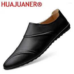 Casual Shoes Genuine Leather Mens Fashion Design Luxury Men Loafers Soft Breathable Driving Business Flats Slip-on Shoe