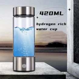 Wine Glasses Portable Hydrogen Water Cup Electric Philtre Ioniser Maker Hydrogen-Rich Bottle Antioxidants ORP 420ml