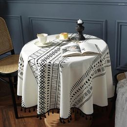 Table Cloth Round Tablecloth Nordic Style White El Banquet High-end Household Tea Cover Towel Waterproof And Oil-proof